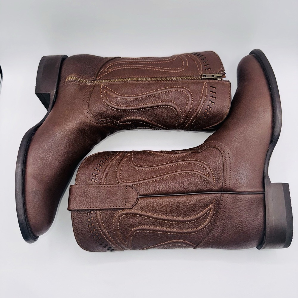 Wild‎ West Roper Boots Men's Size 9 EE Wide Brown Cowhide Leather - Picture 13 of 16